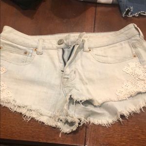 Light denim shorts
